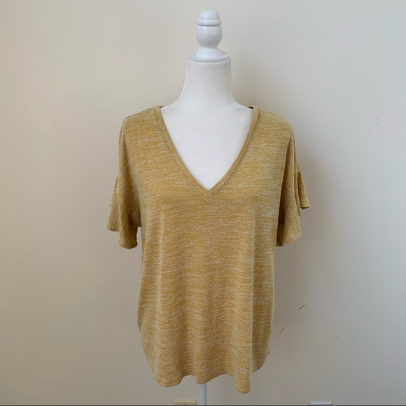a new day Yellow Short Sleeve Baby Ruffle Tee - Picture 7 of 7